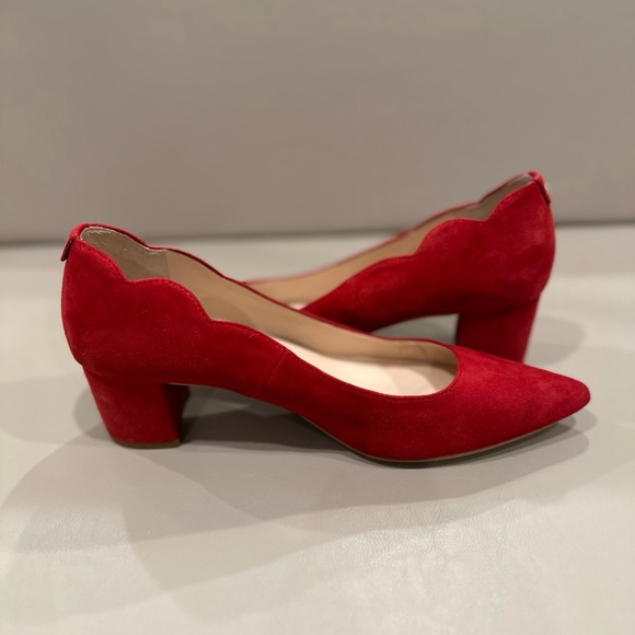 kate spade Shoes - Kate Spade Red Suede Heels